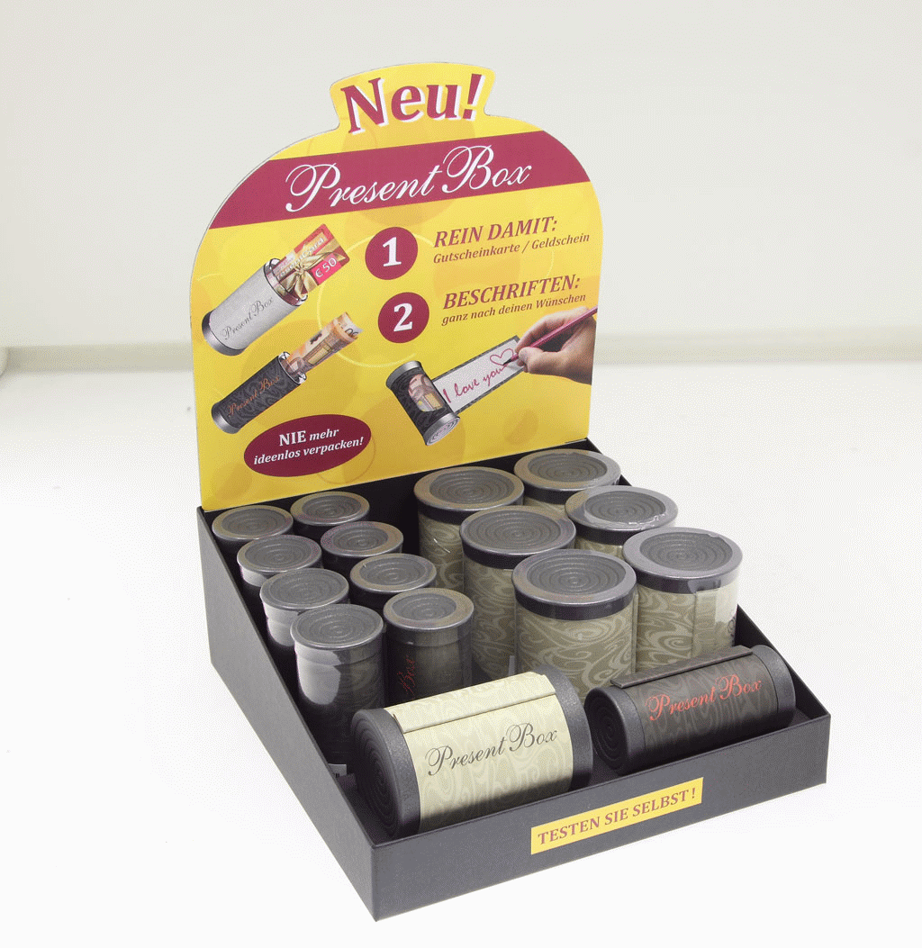 Display present box stocked