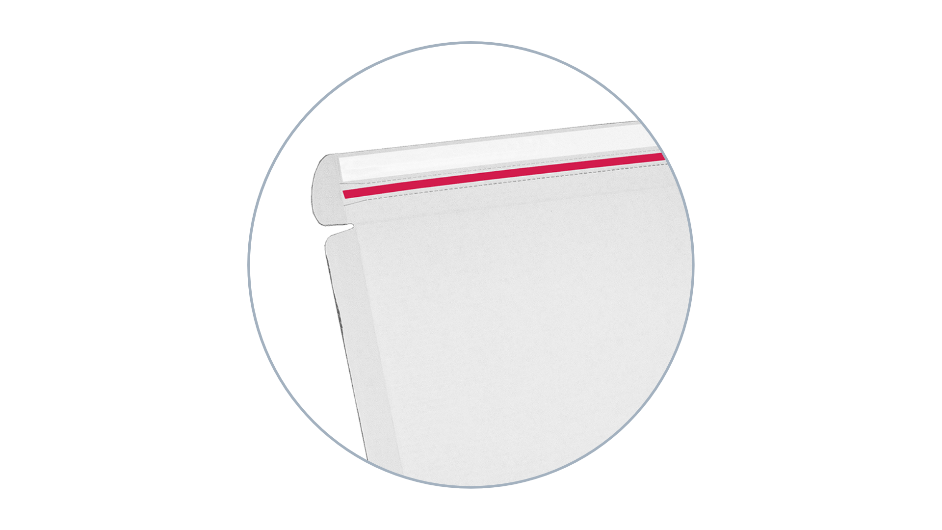 With adhesive strips