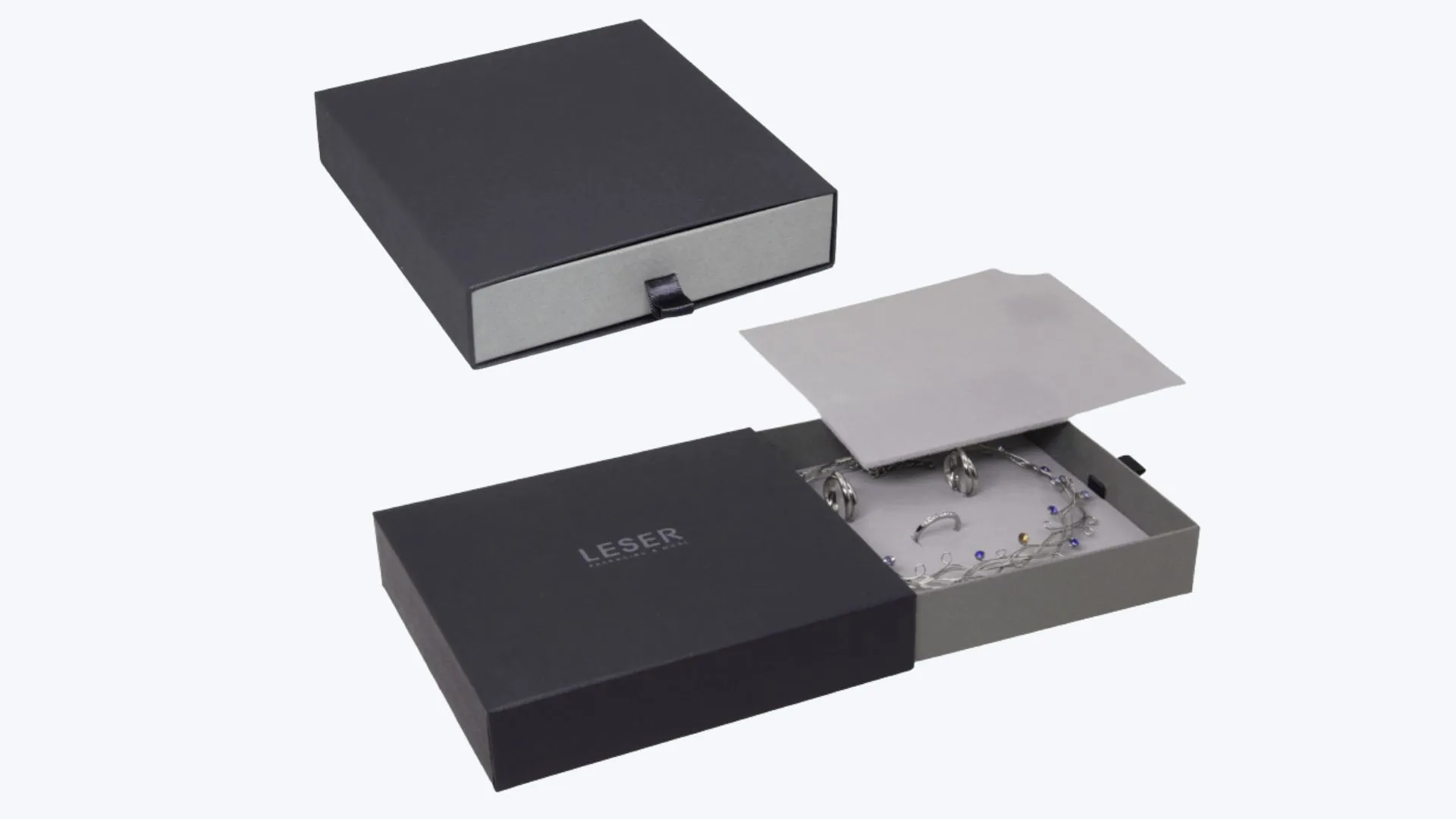 Cardboard slipcase and drawer boxes