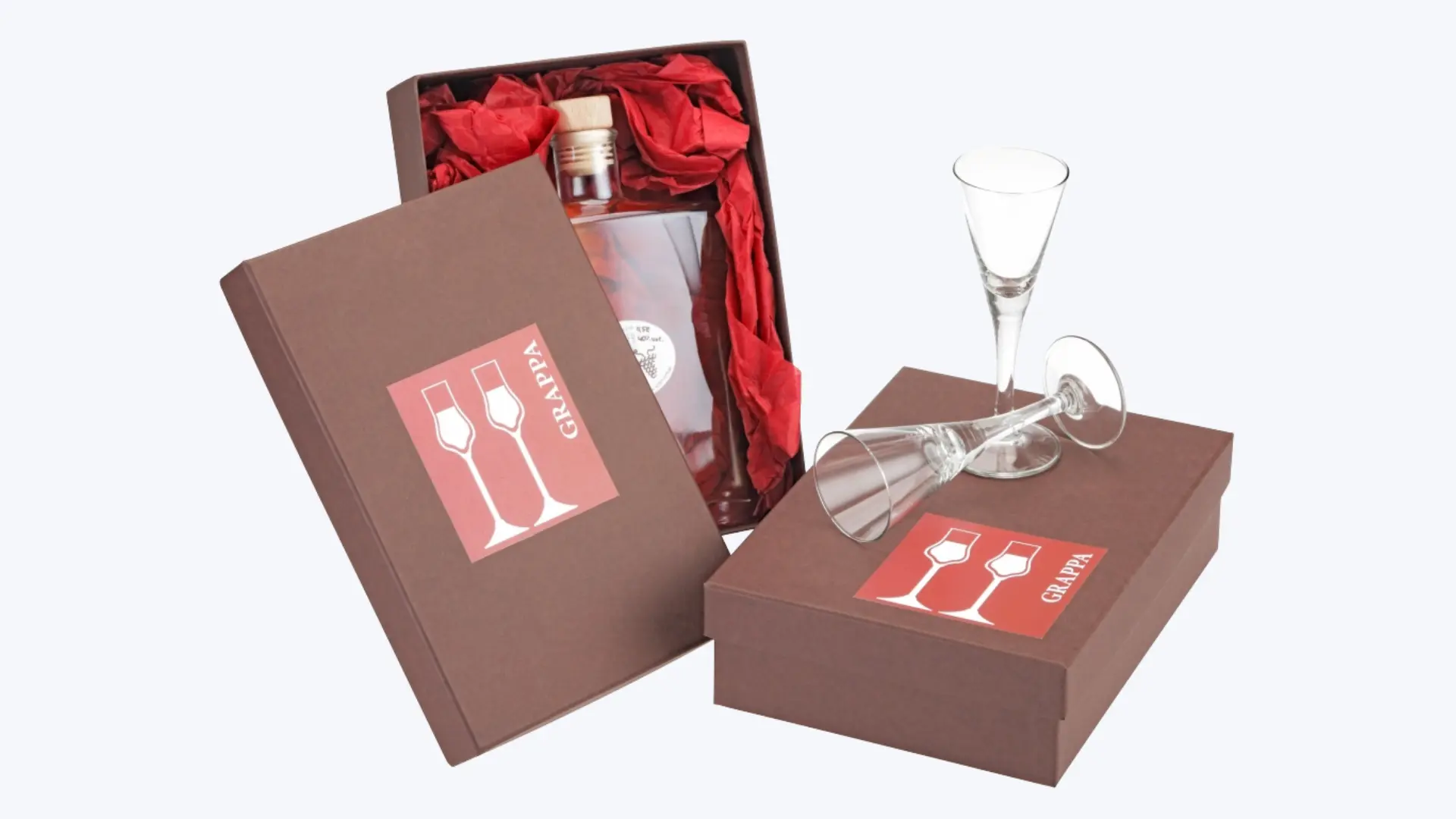 Sales packaging for delicatessen products and spirits