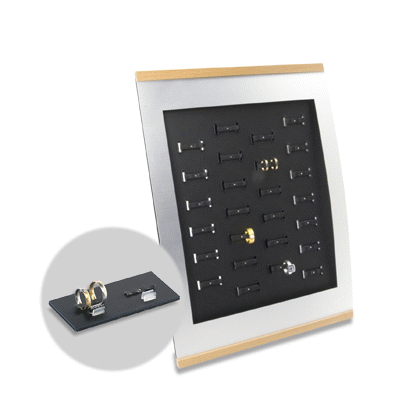 Wedding ring stand for 26 pairs of wedding rings with price holders