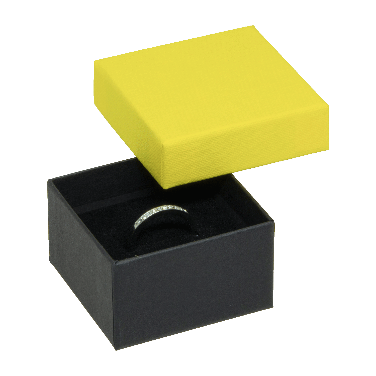 Large two-colored ring boxes made of cardboard