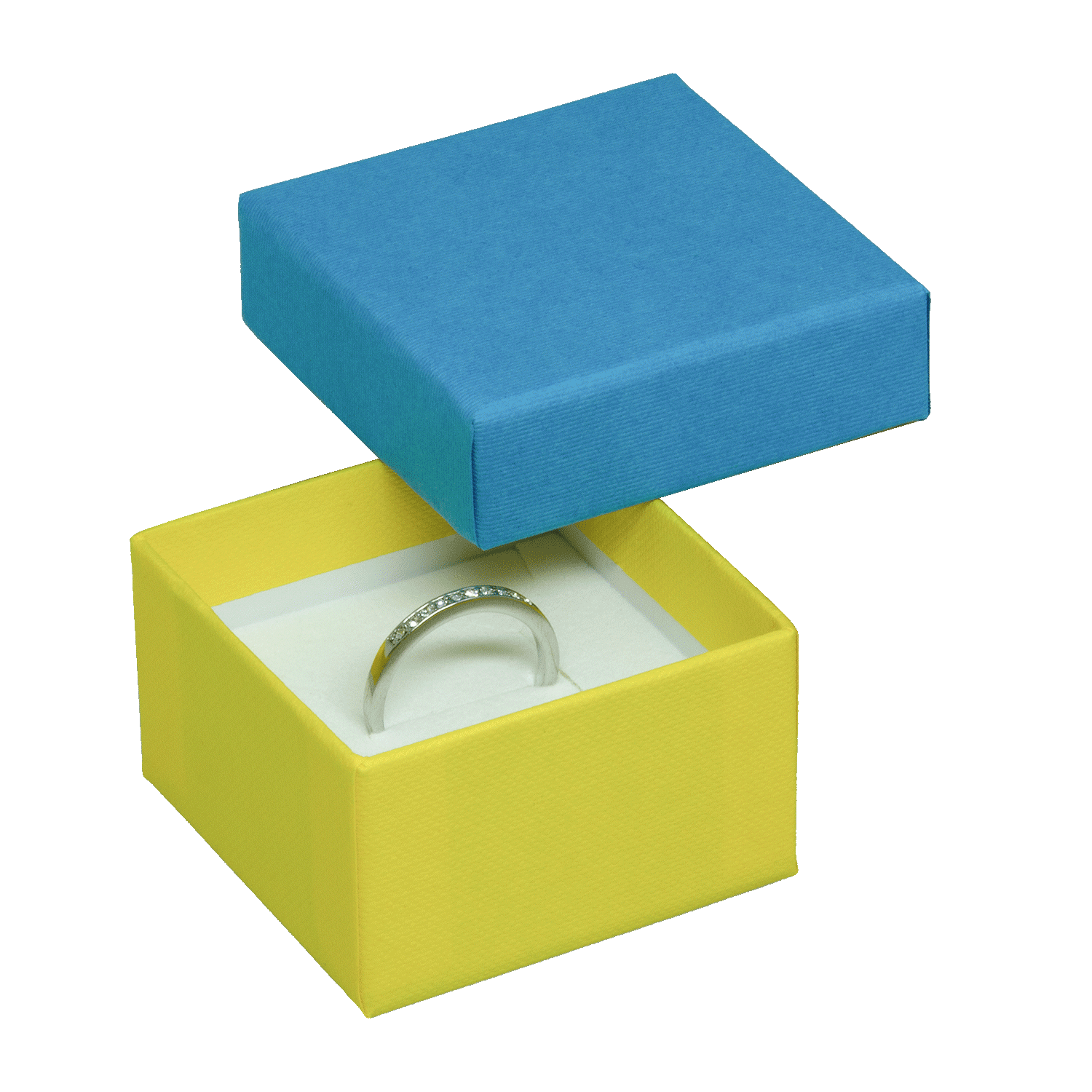 Large two-colored ring boxes made of cardboard