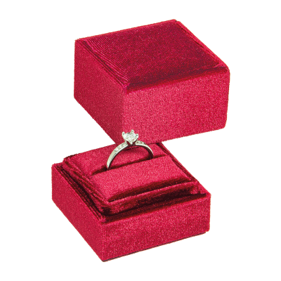 Ring case with red velvet covering